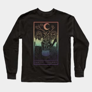 Midnight Margarita Moon - tarot card pastel rainbow Long Sleeve T-Shirt